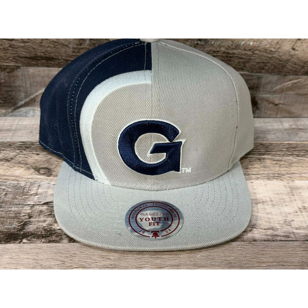 New Mitchell & Ness Georgetown University Youth Hat One Size Gray Blue‎